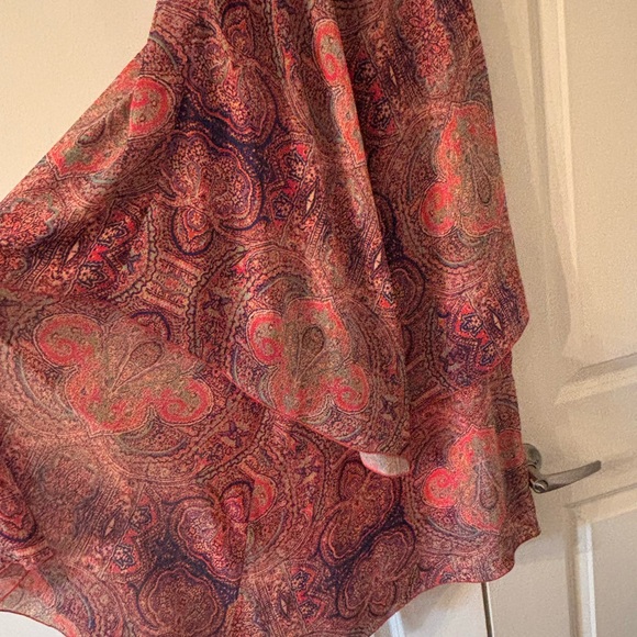 Neiman Marcus Red and Blue Paisley Dress - Picture 7 of 8